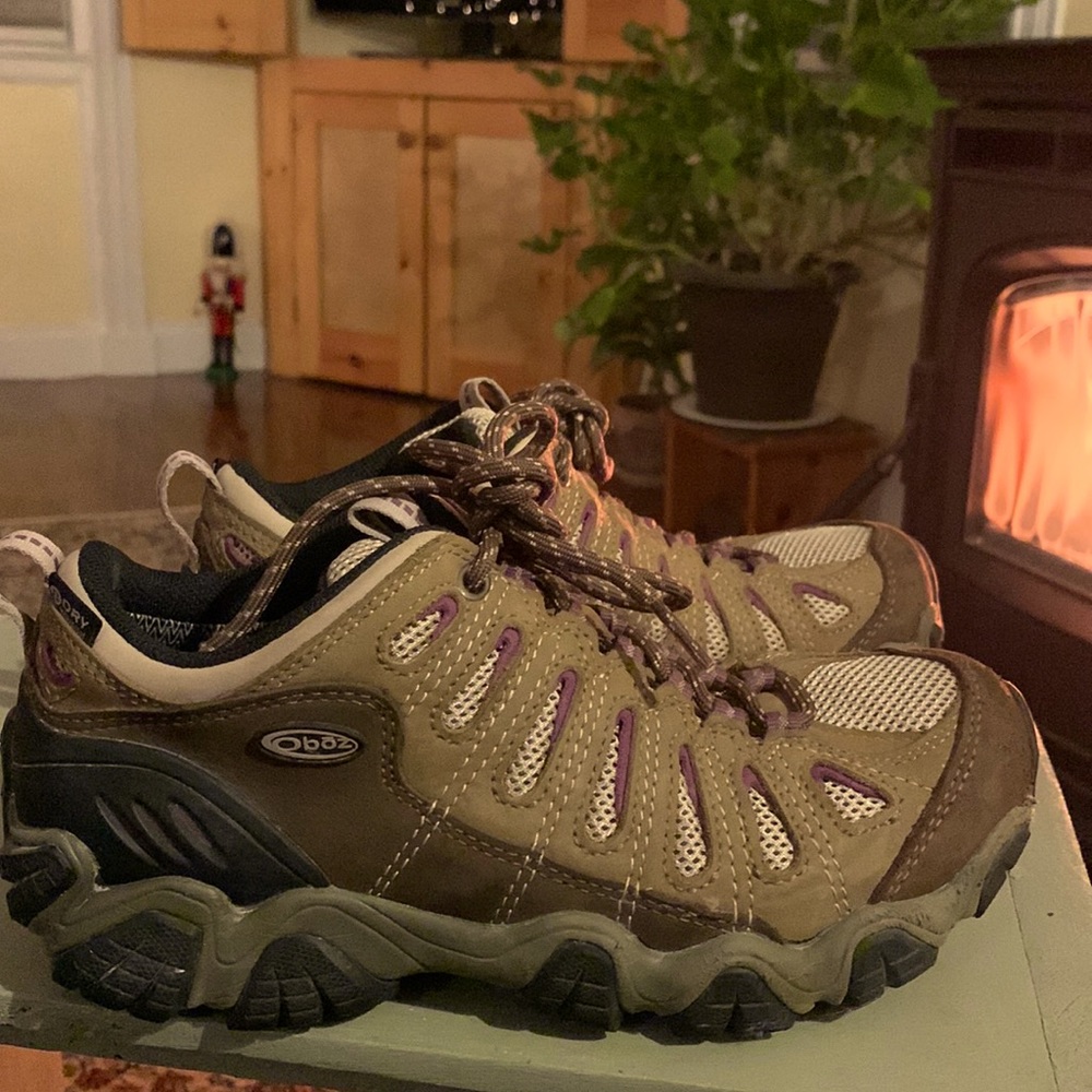 Oboz Sawtooth Low Waterproof Hiking Shoes 7 Frost Gray/Sage EUC